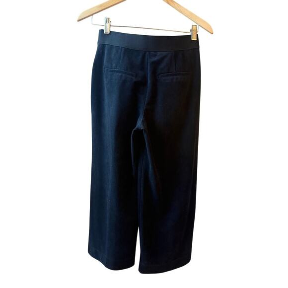 Raffauf Suede Wide Leg Black Cropped Pants Fall Career Quiet Luxury Luxe Size S - Picture 2 of 10